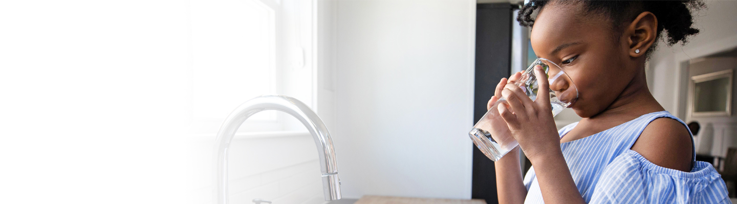 child drinking water