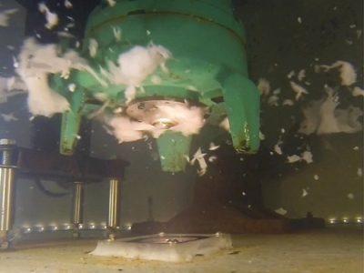 Grinder pump in action