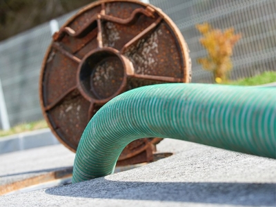 Draining sewage drain