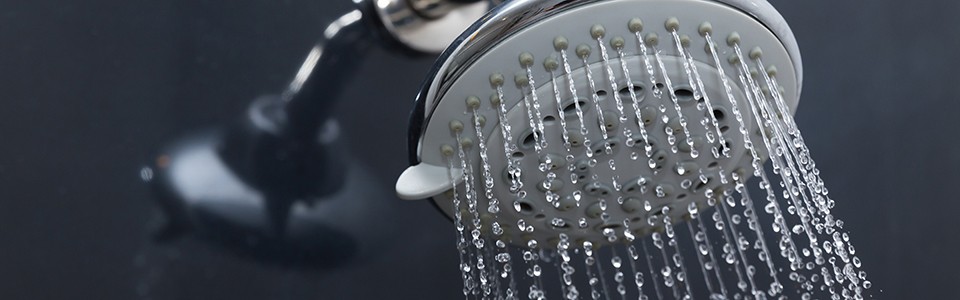 Shower head spraying water