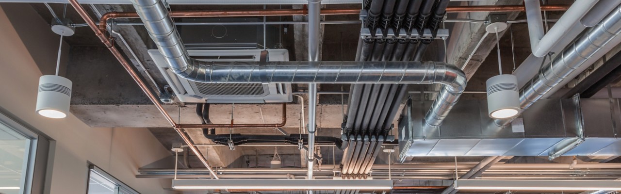 HVAC system on ceiling