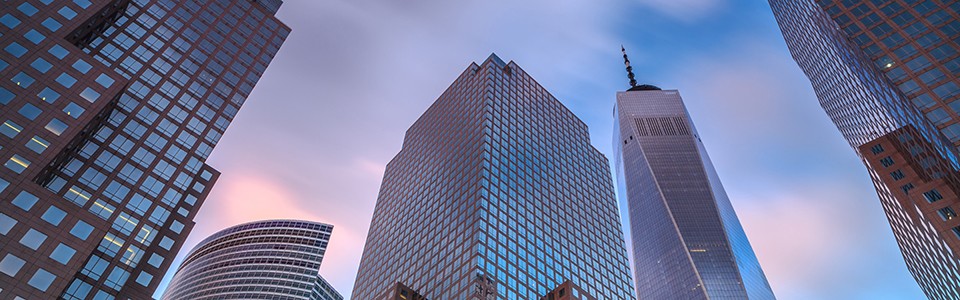 Upward view of skyscraper; Gettyimages: 210982842