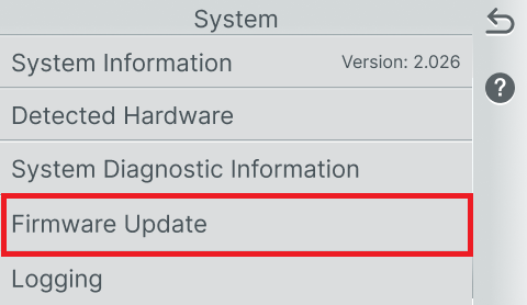 menu firmware update