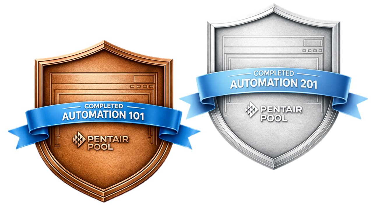 two badges: Bronze and Silver. A blue banner with text: Automation Pro is across each badge